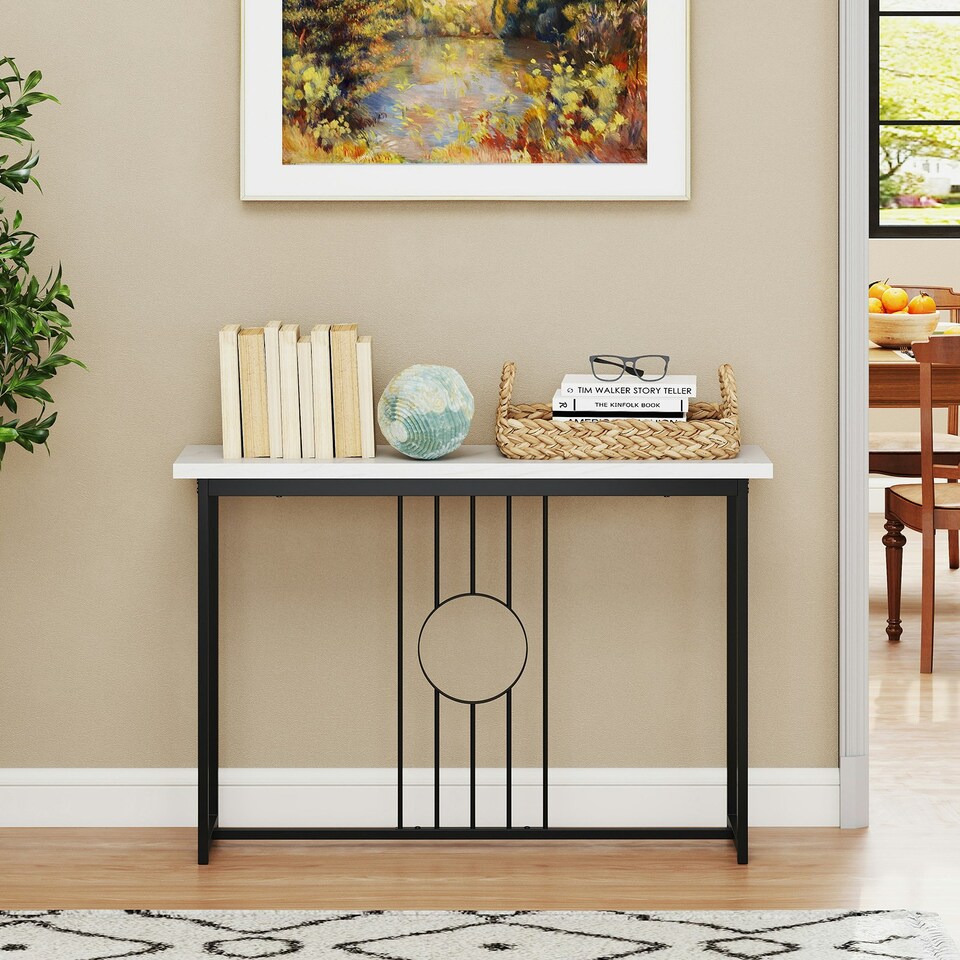 image 1 of COSTWAY 120CM Console Table Modern Entryway Table Black