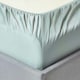 image 2 of Homescapes Duck Egg Blue Organic Cotton Fitted Sheet 400 Thread count, Single Blue | Single