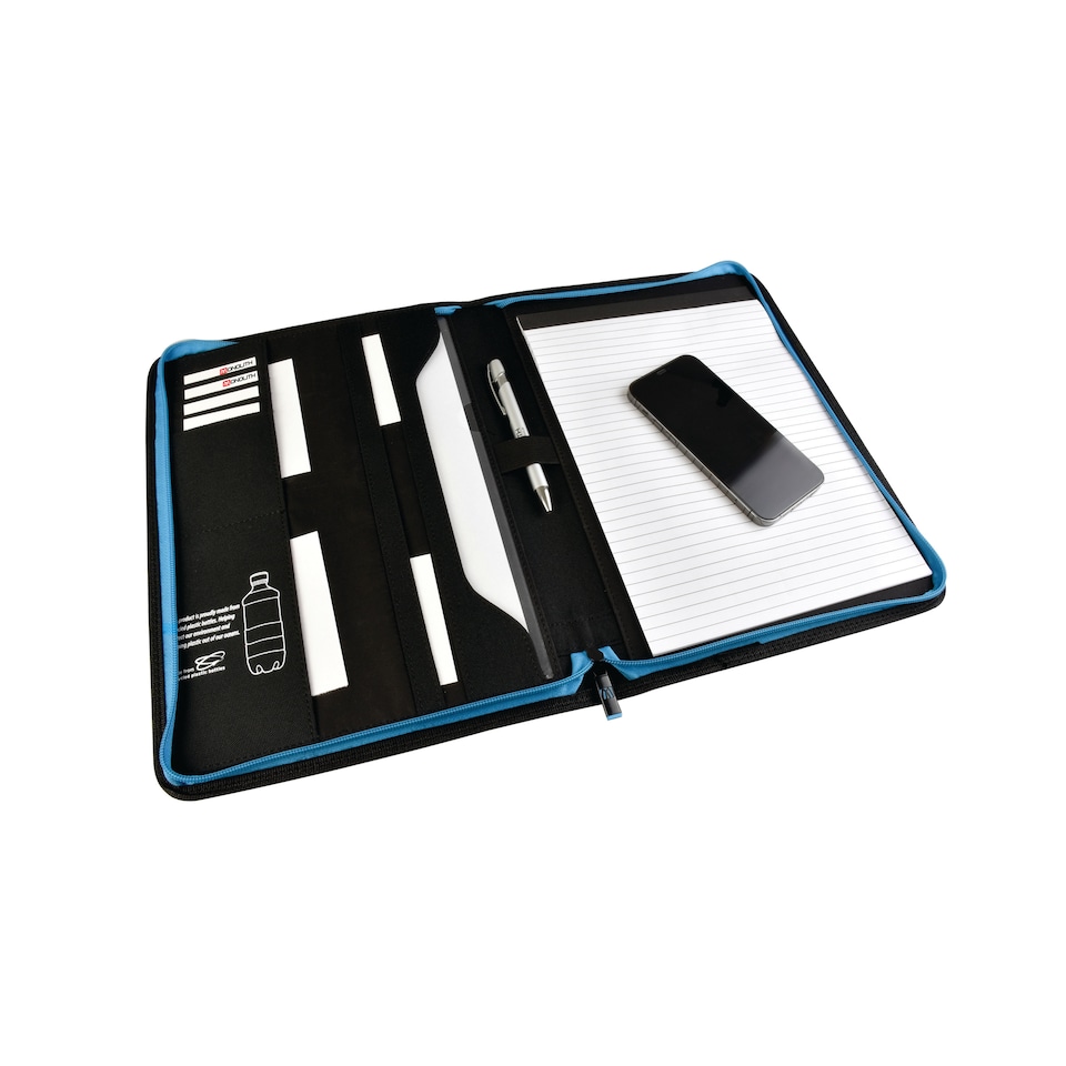 image 1 of Monolith Blueline Zipped Conference Folder A4 Black 3351