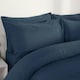 image 3 of OHS Plain Soft Microfibre Duvet Cover and Pillowcase Set, King - Denim Blue