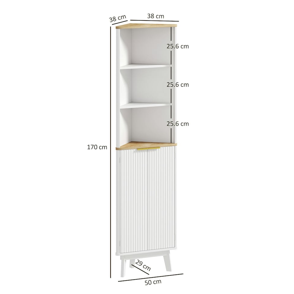 image 1 of HOMCOM Slim Bathroom Cabinet, Bathroom Storage Cabinet with Doors, White | White