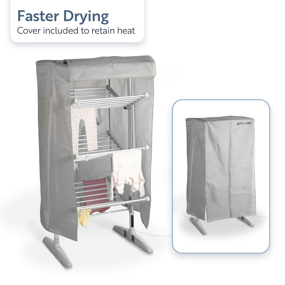 image 1 of Minky Heated Clothes Airer - SureDri 4 Tier Airer, Cover Included