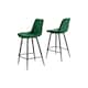 image 1 of Furniturebox Pesaro 2x Green Velvet Black Legs Bar Chair