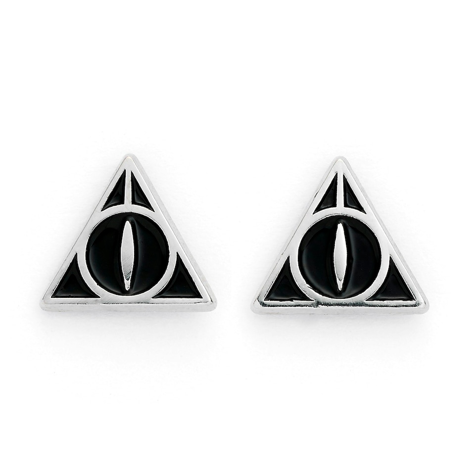 image 1 of Official Harry Potter Stud Earring Set including Platform 9 3/4, Hedwig & Letter, and the Deathly Hallows earrings WE0107