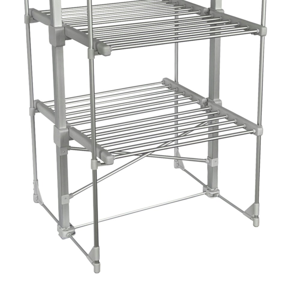 image 1 of Oypla 3 Tier Electrical Heated Folding Clothes Horse Airer Dryer with 36 Heated Rails