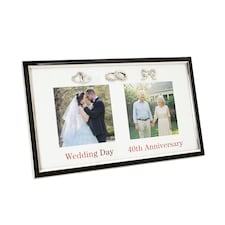 40th Anniversary & Wedding Frame with Silver & Black Icons Silver | One Size