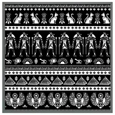 Heiroglyphs on black (Picutre Frame) Grey | XS