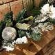 image 3 of 1.8M (6ft) White Poinsettia Christmas Garland Silver Balls Glitter Snow Flocked