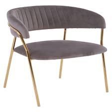 Interiors by Premier Soft Mink Velvet Dining Chair, Modern Dining Armchair, Mink and Gold Luxury Dining Chair for Home, Lounge