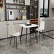 image 1 of Aspen Tapered Legs Square Dining Table and 2 Curve Plastic Seat Chairs with Metal Legs - Calico/White/Black - Flat Packed White