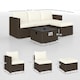 image 5 of Outsunny 4 Seater Rattan Sofa Set with Footstool Thick Cushions Brown Cream