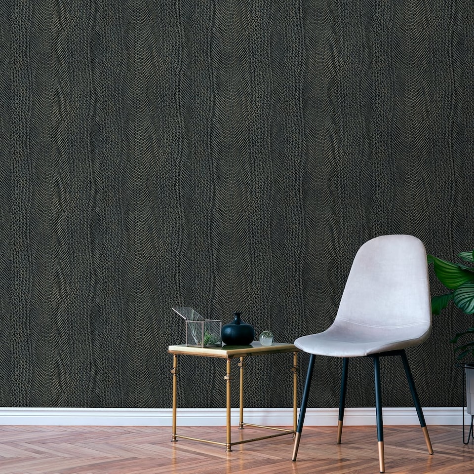 image 1 of Galerie Enchanted Naja Blue Wallpaper