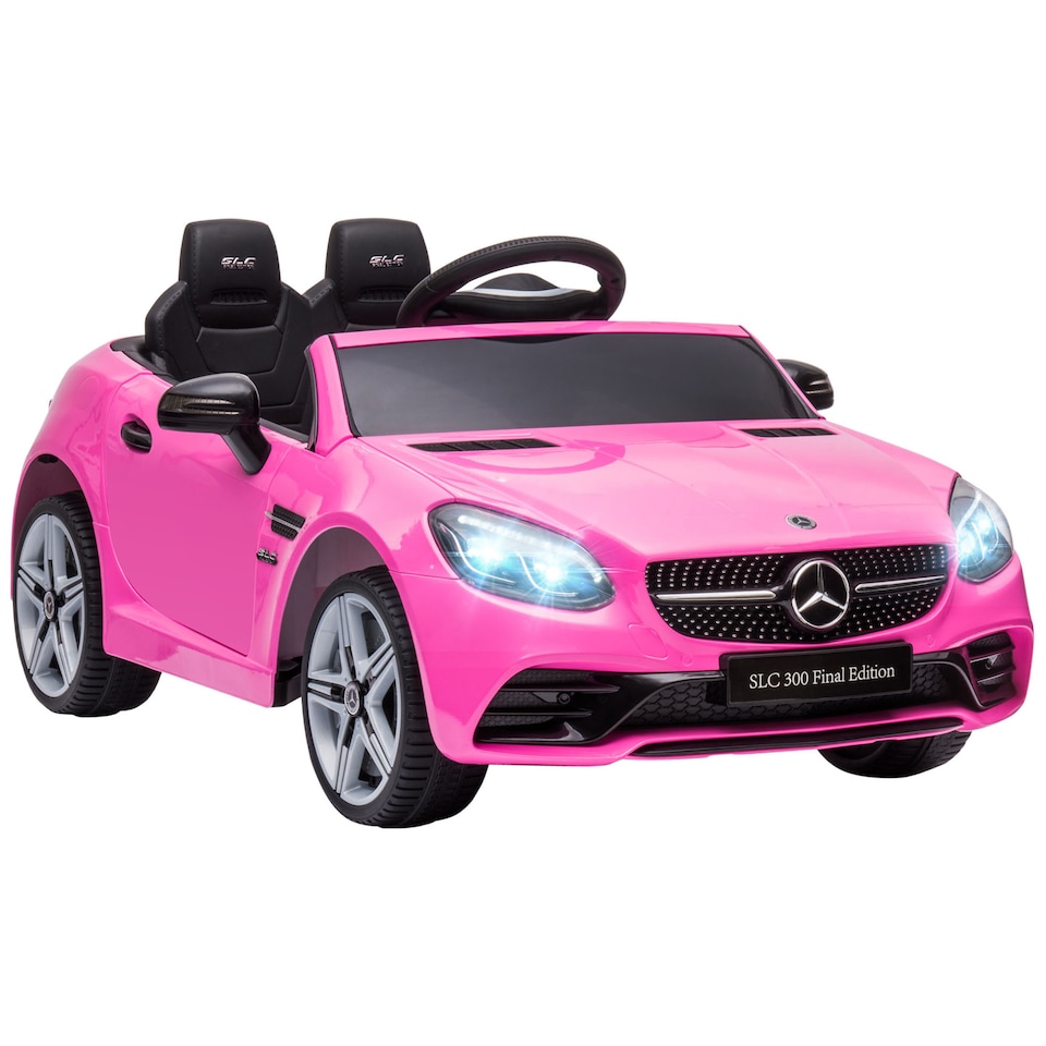 image 1 of AIYAPLAY Benz SLC 300 Licensed 12V Electric Car for Kids, Kids' Electric Ride on with Parental Remote, Music Lights, Suspension Wheels for 3-6 Years, Pink