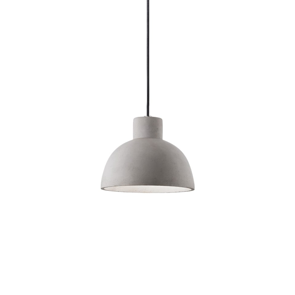image 1 of Oil 1 Light Dome Ceiling Pendant Cement Grey, E27