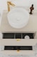 image 3 of Bathroom Vanity Unit 600mm Wall Cabinet with Worktop Floating 2 Drawer Cashmere Beige Modern Countertop Unit Slab Front Dalia