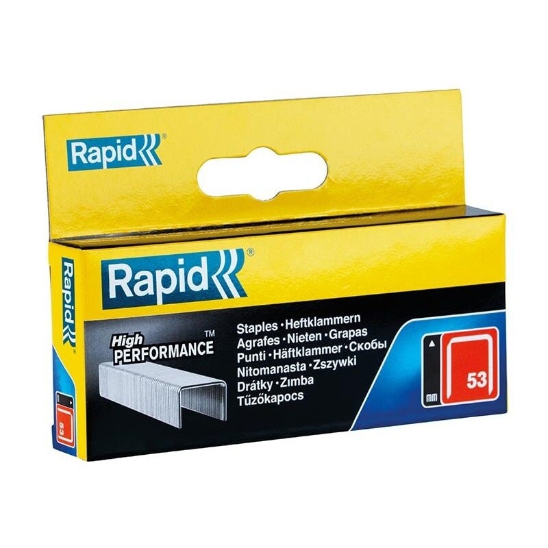 Rapid 53 Series Galvanised Staples - Galvanised - 14mm, Box of 2500
