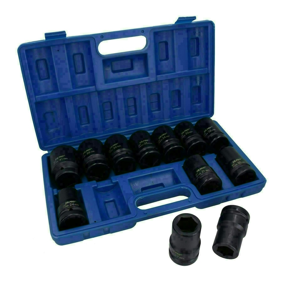 image 1 of 1" Drive Anvil Air Impact Wrench Gun 2200Nm 12 Sockets 24 - 41mm + Extensions