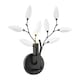 image 1 of Modern Birch Matte Black Wall Lighting Fixture with Transparent Acrylic Leaves