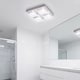 image 3 of Designer Brushed Chrome LED Bathroom Light with Glass Insets | Silver