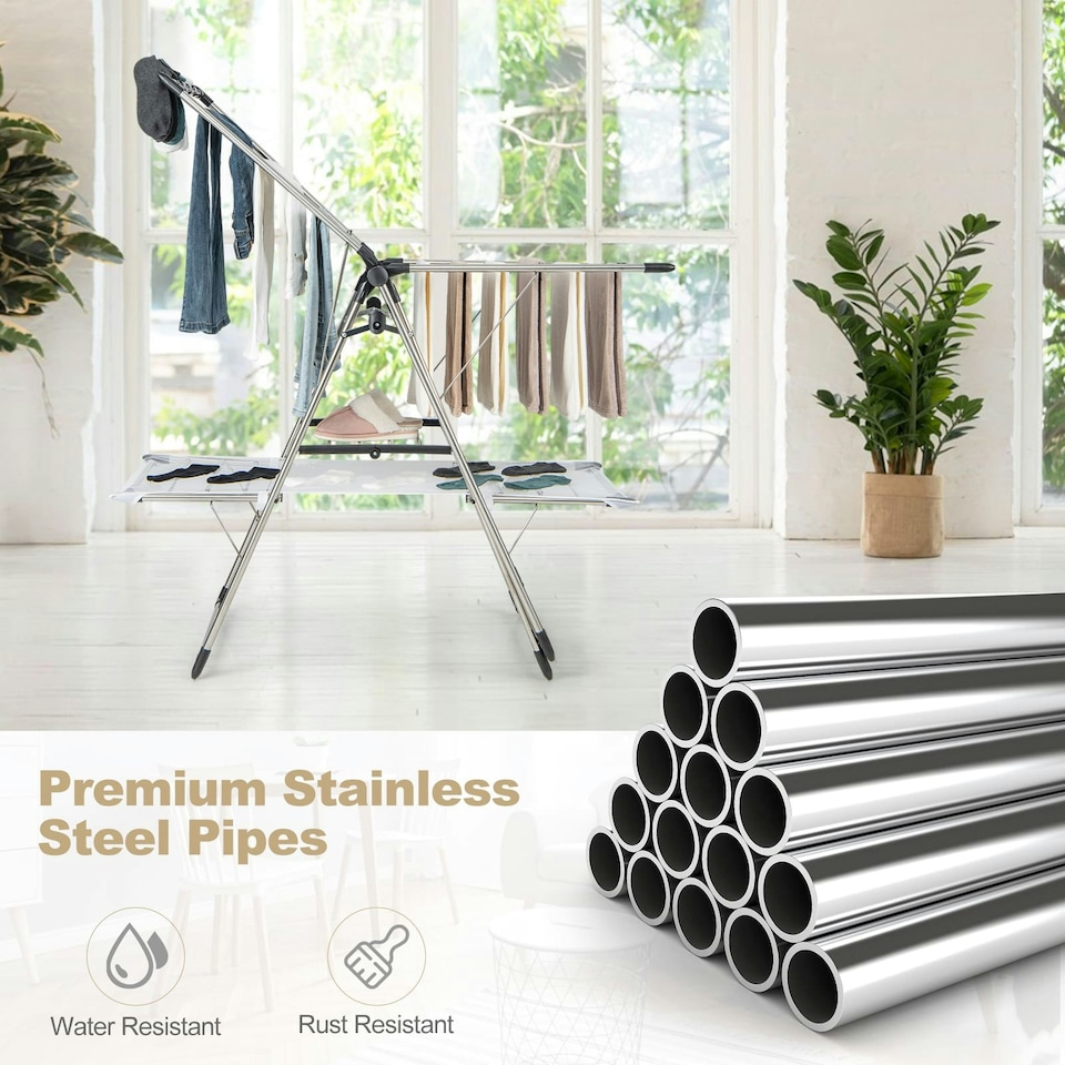 image 1 of COSTWAY Laundry Drying Rack Foldable Clothes Drying Rack