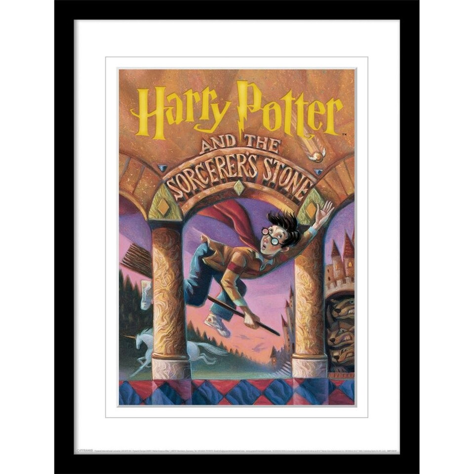 Harry Potter Book Cover (The Sorecerer's Stone) Framed 30x40cm Print with Printed Mount&nbsp;