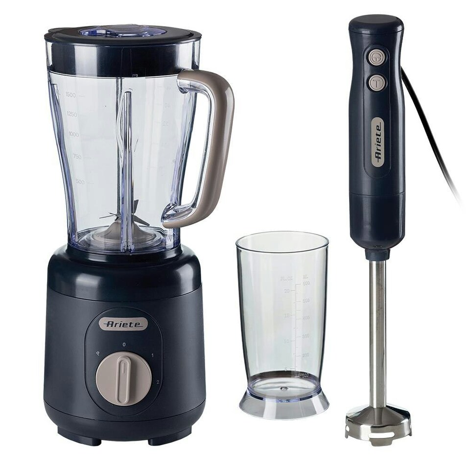 image 1 of Ariete ARPK49 Breakfast Line Table Blender & Hand Blender Set, Grey