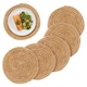 image 1 of Argon Tableware 30cm Round Placemats - Set of 6 - Woven Palm Leaf Serving Dish Trays Cake Boards Table Protector Mats | Brown | Brown | One Size | 6