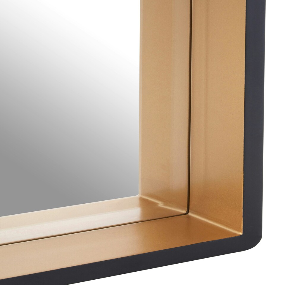 image 1 of Trosa Medium Black Wall Mirror with Gold Edge Black