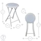 image 3 of Harbour Housewares Padded Folding Stool - White | White | White