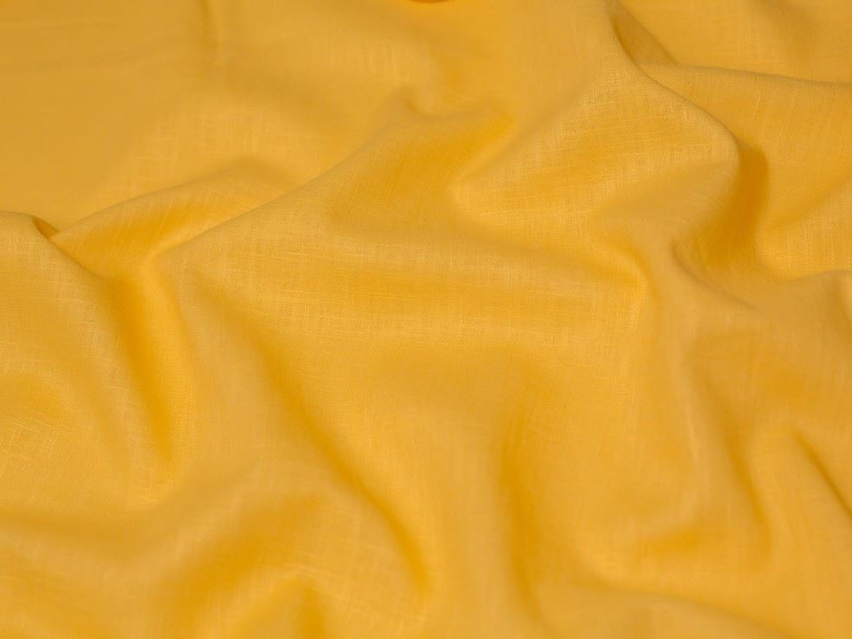 Minerva Core Range Yellow Textured 100% Ramie Linen Weave Fabric for Dressmaking, 138cm / 54" Wide - per metre