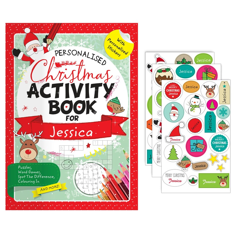 image 1 of Personalised Christmas Activity Book with Stickers
