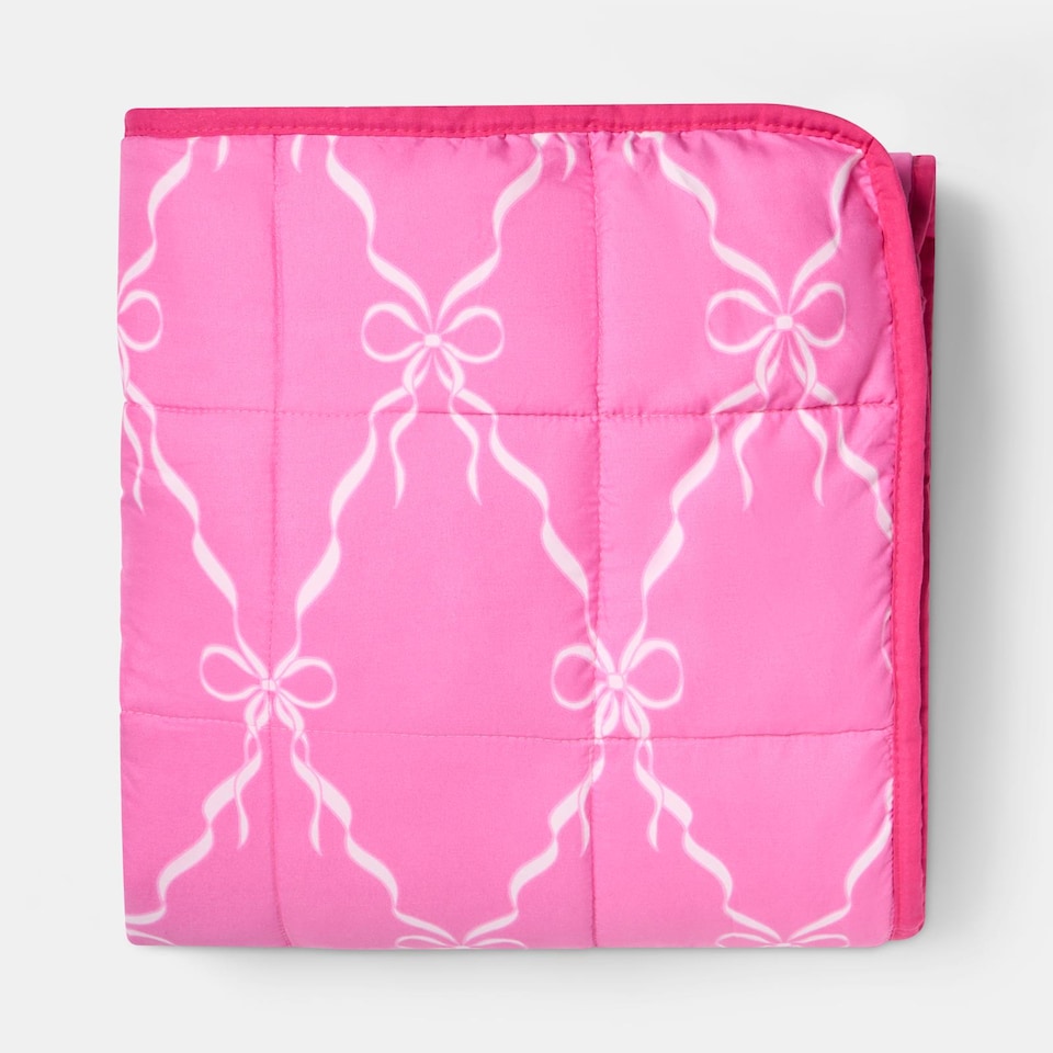 image 1 of OHS Bows 8kg Weighted Blanket Sensory Sleep Therapy Quilted Throw