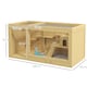 image 7 of PawHut Wooden Hamster Cage with Water Bottle, Platforms, Openable Roof