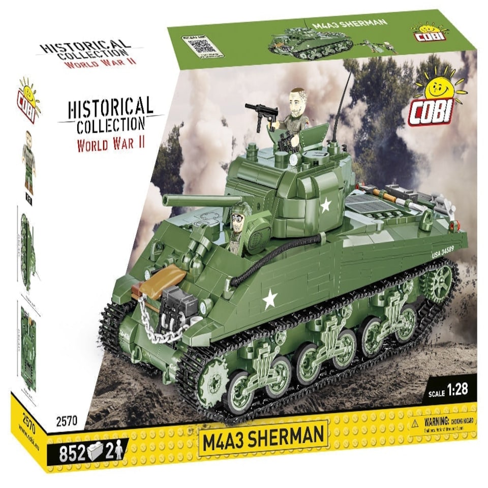 image 1 of M4A3 Sherman tank brick model - COBI 2570 - 852 bricks