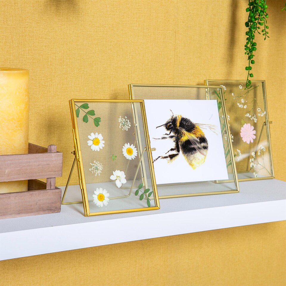 image 1 of Nicola Spring Standing Metal Photo Frames - 5" x 7" - Gold - Pack of 2 | Gold | Gold | One Size