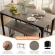 image 6 of COSTWAY 4-Piece Dining Table Set W/ Bench & 2 Stools Grey