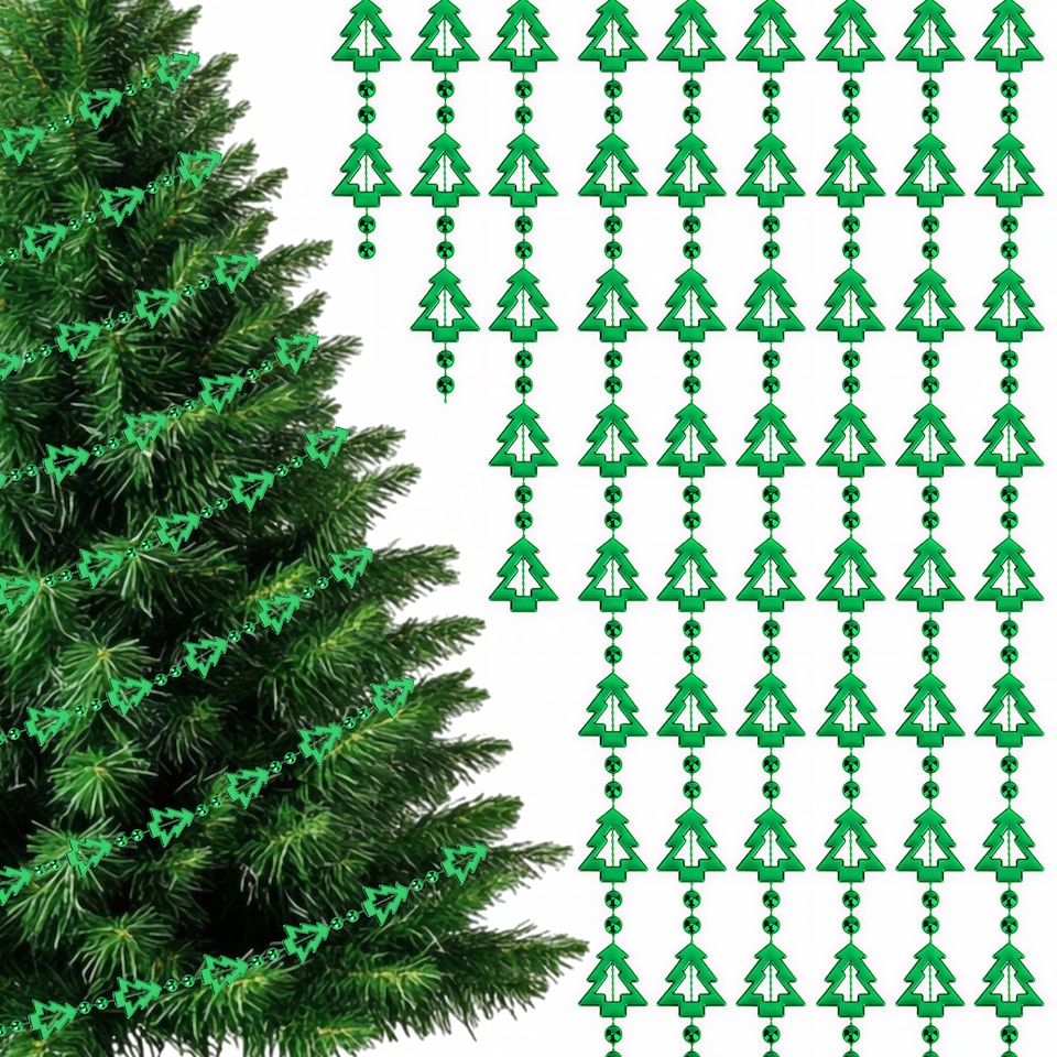 image 1 of 5M Christmas Tree Bead Garland, Metallic Hanging Chain Feastive Garland