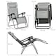 image 5 of Outsunny Garden Recliner Chairs Set of 2, Outdoor Foldable Zero Gravity Chairs Set with Footstool and Detachable Headrest, Grey