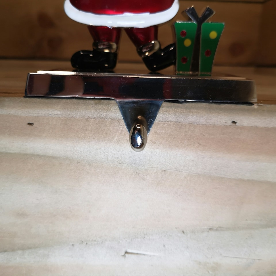 image 1 of 17 cm Santa And Festive Christmas Present Stocking Hanger In Colour