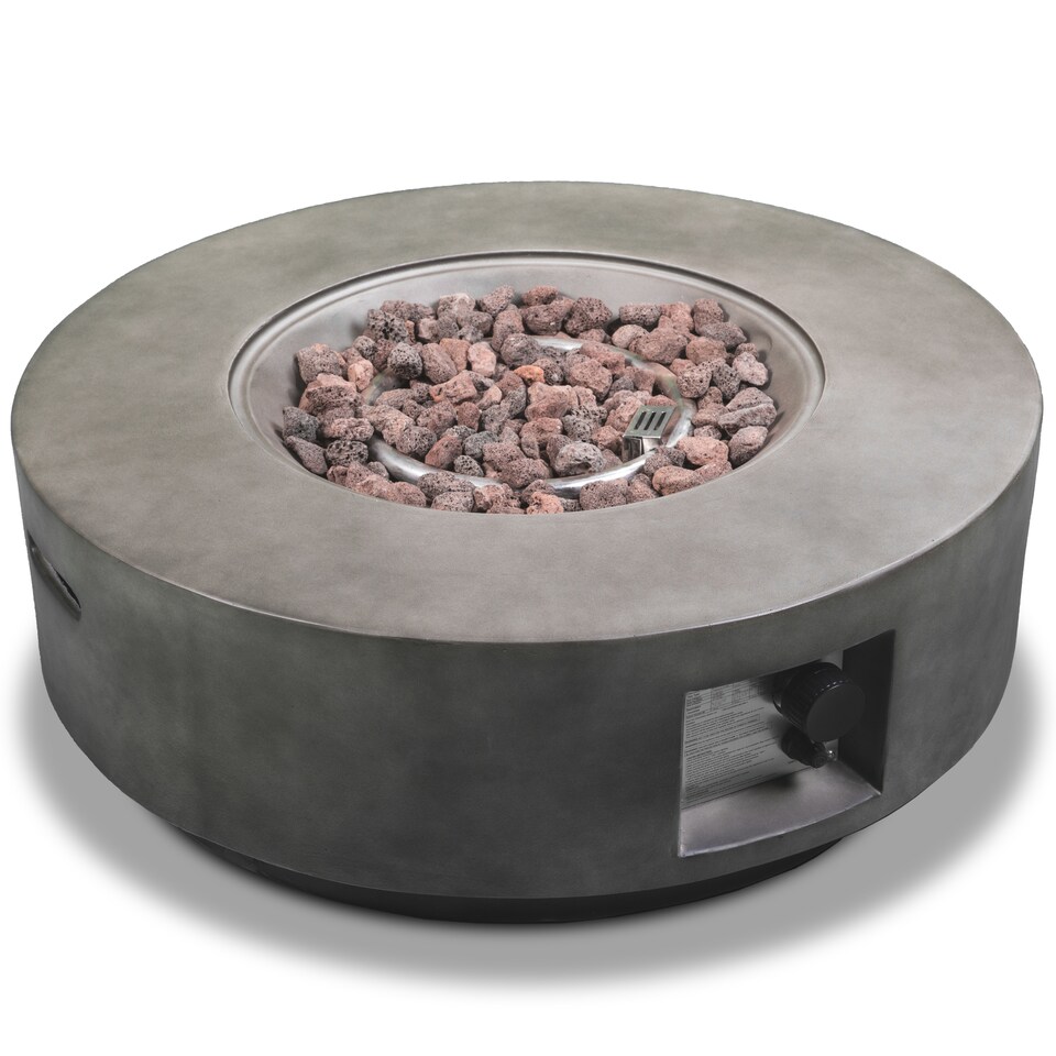 image 1 of MDA Designs FUSION Dark Grey Lavish Garden & Patio Gas Fire Pit with Eco-Stone Finish - Fully Assembled