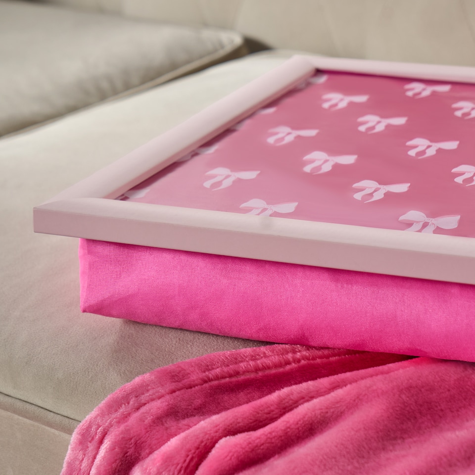 image 1 of OHS Bows Cushioned Serving Lap Tray Soft Padded Portable Lightweight