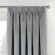 image 2 of Oxford Grey Velvet Curtains 90 x 90 inch (229 x 229 cm) 100% Blackout Pencil Pleat Thermal Noise Reducing Curtains for Bedroom and Living Room