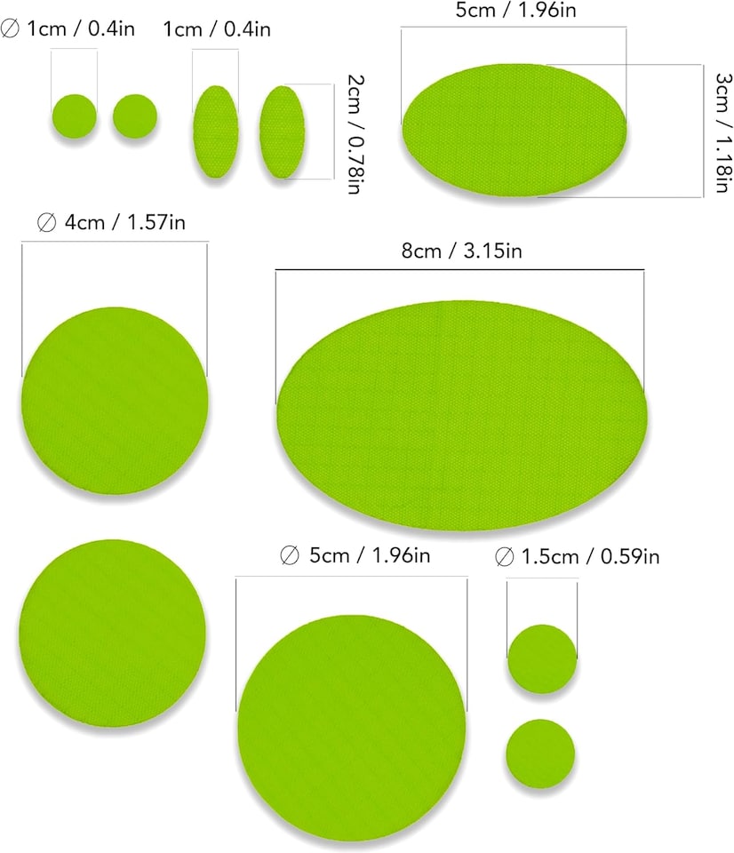 image 1 of aZengear Repair Patches for Jackets, Tent, Shoe, Gear - Waterproof, Self-Adhesive, Tear-Cold-Heat-Resistant (11 Pieces, Green)