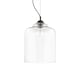 image 1 of Bistro 1 Light Dome Ceiling Pendant Black Clear Blown Glass Square, E27