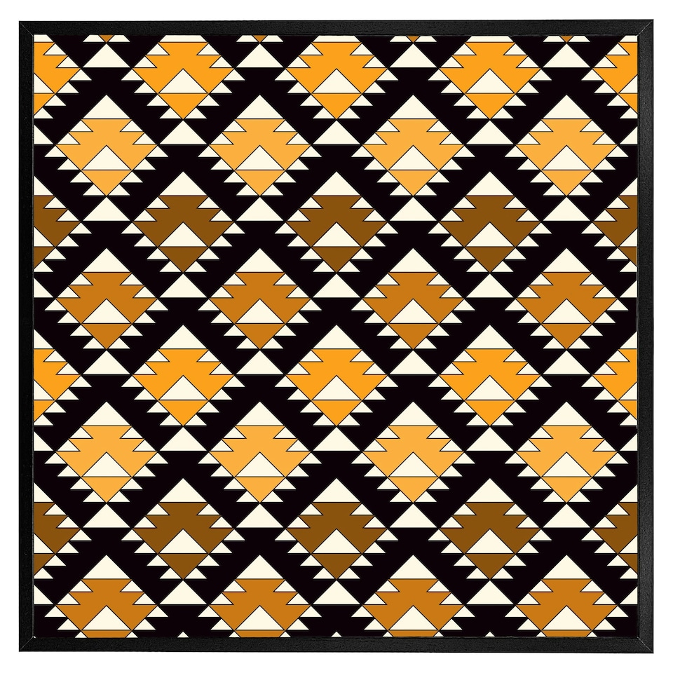 image 1 of Repeated triangles geometric background (Picture Frame) Brown | XS