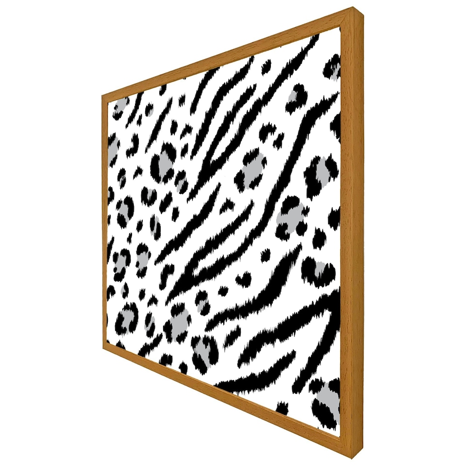 image 1 of Zebra & leopard print (Picture Frame) Brown | Oak | M