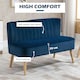 image 8 of HOMCOM Velvet-Feel Double Sofa w/ Wood Frame Foam Padding High Back, Blue