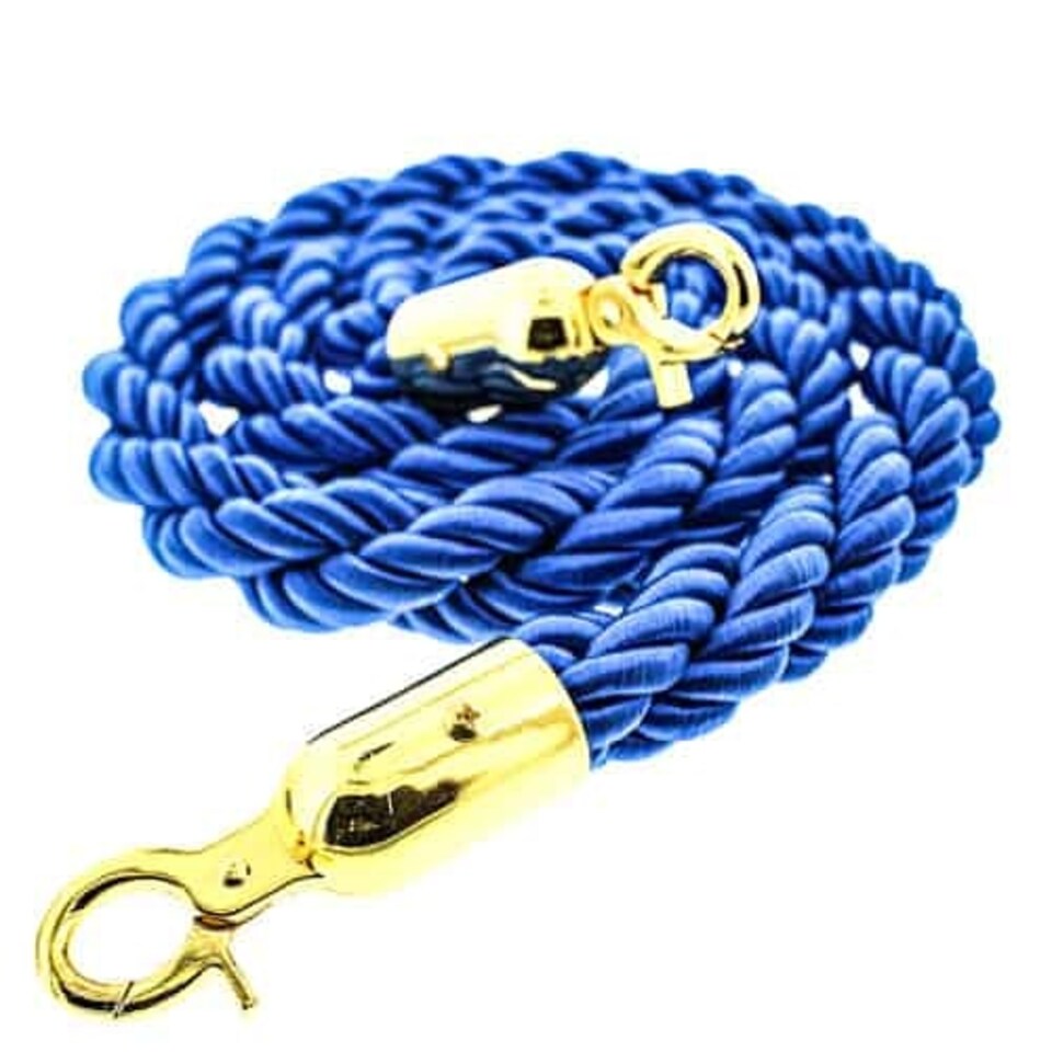 Blue Braided Rope with Brass Hooks