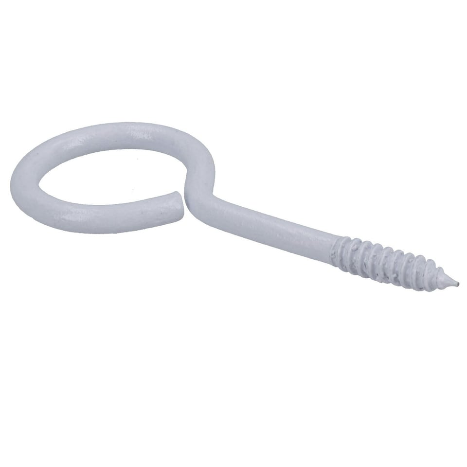 image 1 of Screw Eye Hooks Fasteners Picture Curtain Hanger 18mm Hook 60mm Length 12pc