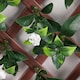 image 4 of True Products Premium Expanding Trellis Fence - Artificial Laurel & White Flower Garden Wall Screening